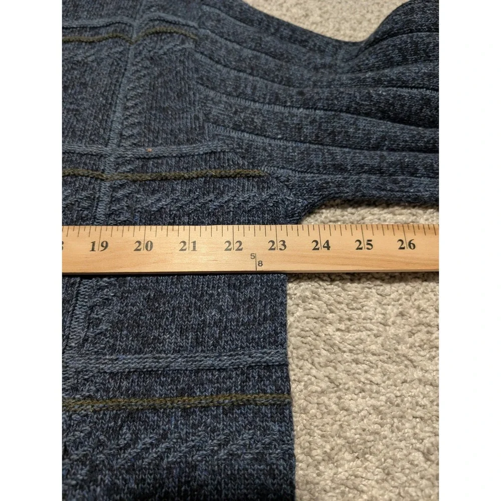 Bill Blass Mens Blue Plaid Knit Sweater XL Crew‎ Neck Long Sleeve Casual